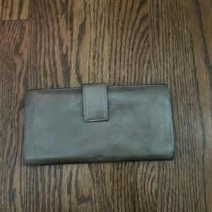 HOBO grey leather clutch